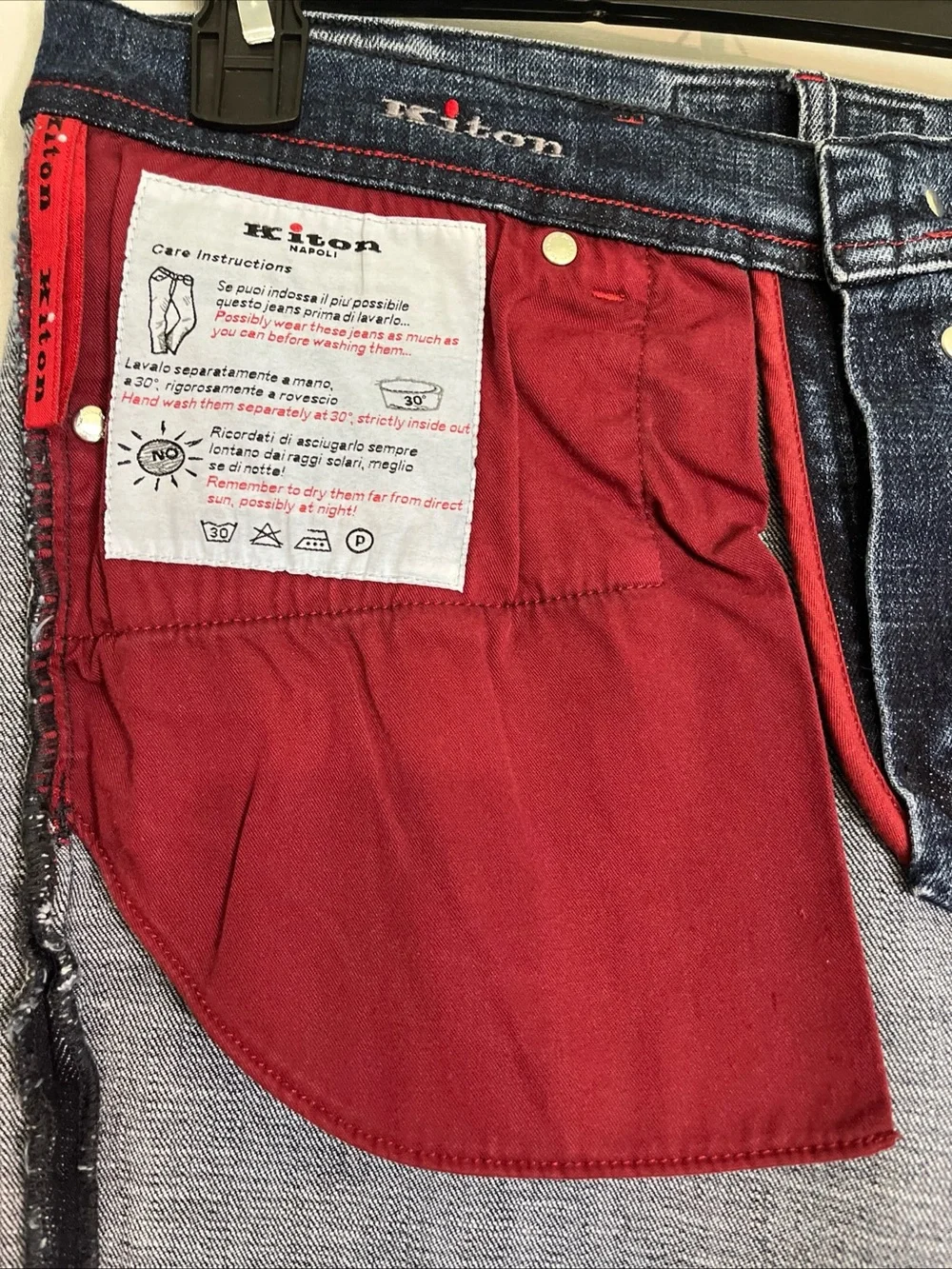 Kiton Napoli Limited Edition Mens jeans 36 Slim inseam 32. Made in Italy